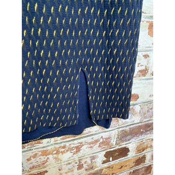 Anthropologie Maeve Hannon Cotton Bled Knit Textured Layered Pencil Skirt - Picture 9 of 13